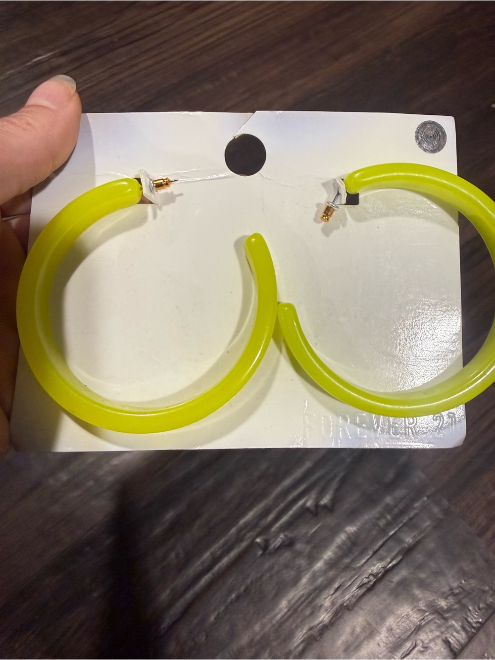 Forever 21 Bright Yellow Chunky Resin Hoop Earrings